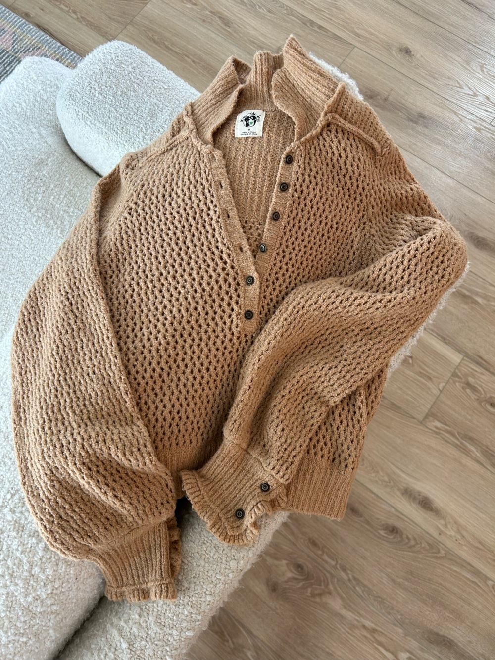 Free People We the Free Snow Drift Tan Pullover Sweater M